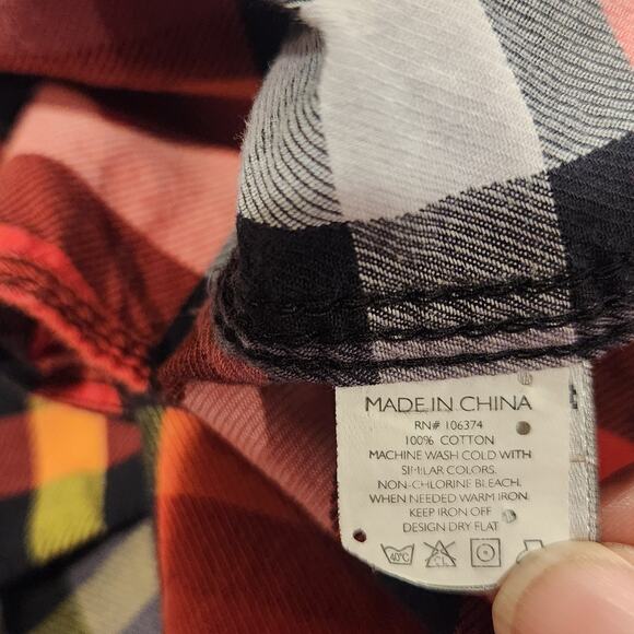 Vintage Rocawear Red Black Plaid Pearl Snap Button Up Shirt Size 4X Streetwear - Picture 5 of 9